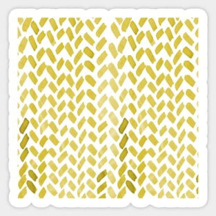 Cute watercolor knitting pattern - yellow ochre Sticker